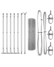 Set de poteaux de clôture 10 x 0,5 m Pack de 2 Acier galvanisé | Mobilier & Déco