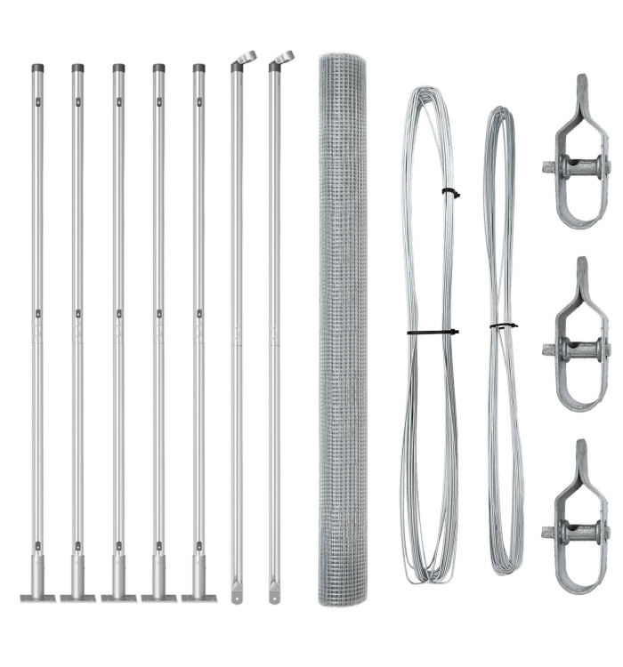 Set de poteaux de clôture 2 pièces Acier galvanisé 10 x 1.5 m | Mobilier & Déco