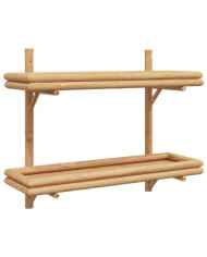 Étagère murale  2 niveaux 75x26x60 cm en bambou | Mobilier & Déco