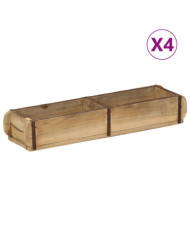 Plateaux 4 pcs 60,5x15x9 cm en bois massif recyclé | Mobilier & Déco