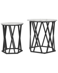 Tables d'appoint 2 pcs Gris Sonoma en bois aggloméré | Mobilier & Déco
