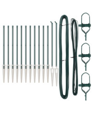 Posts de clôture avec pointe 13 pcs Ø32 mm 80 cm en acier galvanisé | Mobilier & Déco