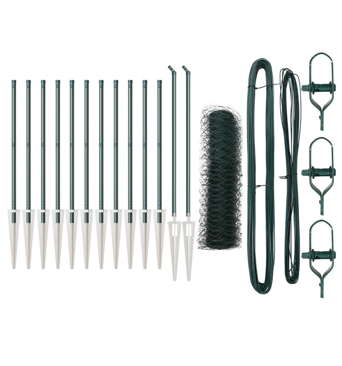 Ensemble de Clôture Set de 2 Vert forêt Acier galvanisé | Mobilier & Déco