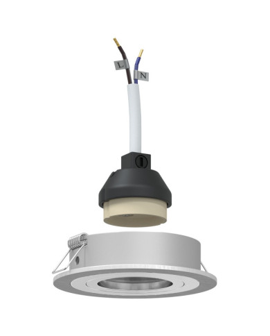 Projecteurs encastrés 24 pcs Rond GU10 Argent Ø91 mm | Mobilier & Déco