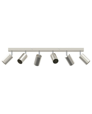 Projecteur de Plafond 6 Voies Ajustable GU10 en Nickel Brossé | Mobilier & Déco