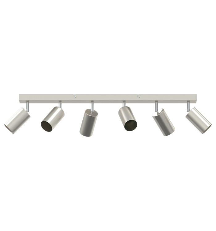 Projecteur de Plafond 6 Voies Ajustable GU10 en Nickel Brossé | Mobilier & Déco