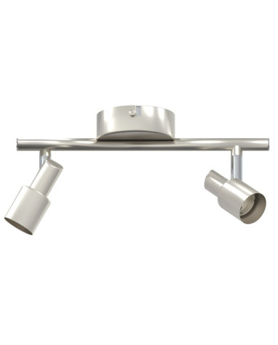 Projecteur plafond 2 voies réglables nickel brossé GU10 | Mobilier & Déco