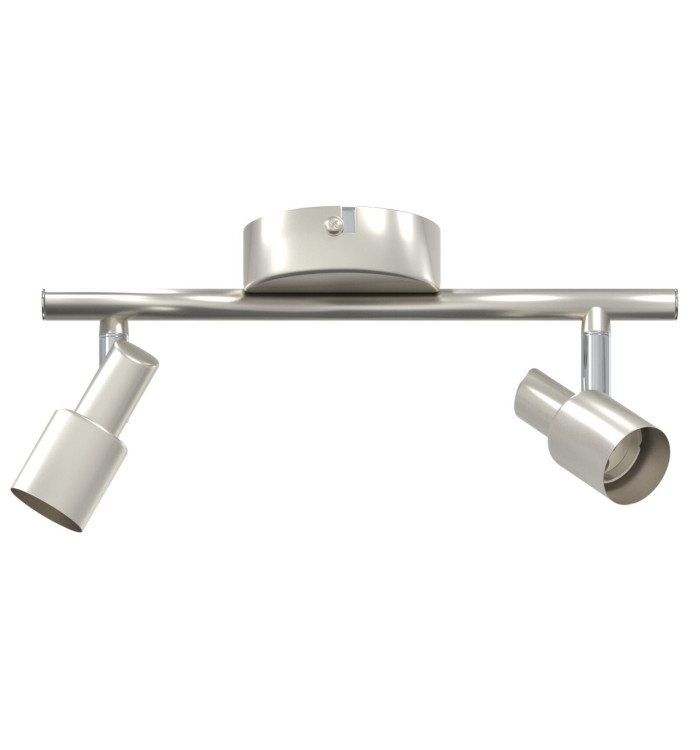 Projecteur plafond 2 voies réglables nickel brossé GU10 | Mobilier & Déco