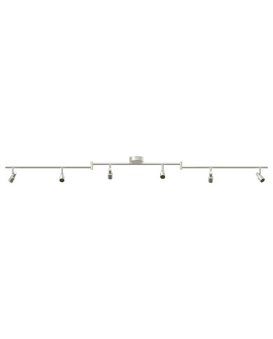  Projecteur de plafond 6 voies réglables en nickel brossé GU10 | Mobilier & Déco