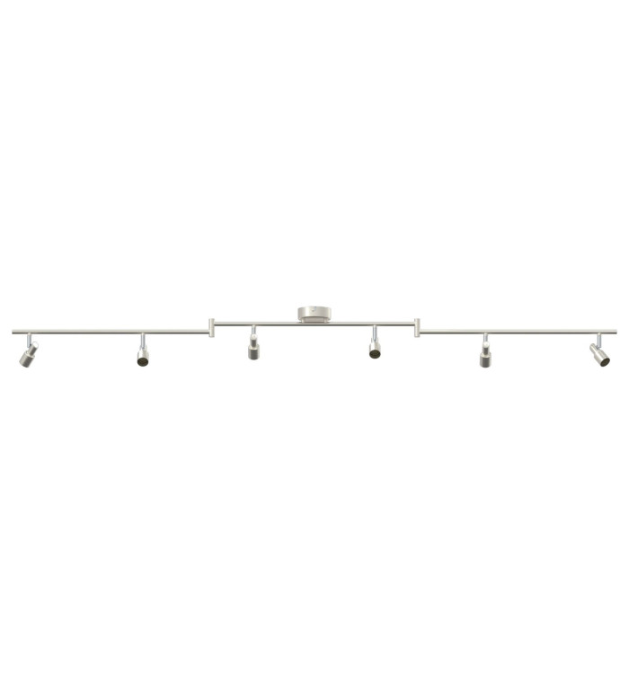  Projecteur de plafond 6 voies réglables en nickel brossé GU10 | Mobilier & Déco