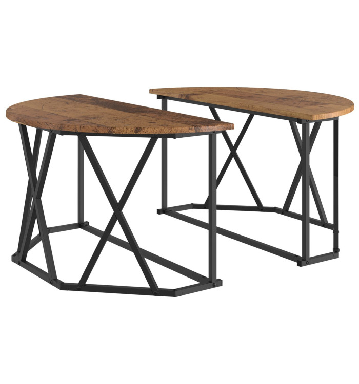 Table Basse Bois Ancien 80x80x42 cm en Bois Élégué | Mobilier & Déco