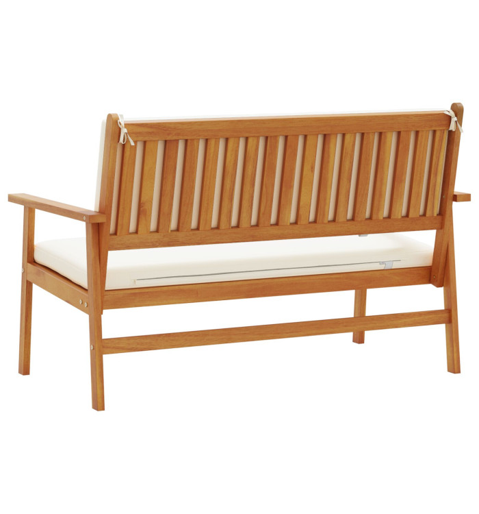 Banc de jardin avec coussins en bois d'acacia massif | Mobilier & Déco