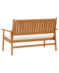 Banc de jardin avec coussins en bois d'acacia massif | Mobilier & Déco