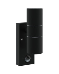 Lampe Murale Extérieure Détecteur Noir Acier Inoxydable IP44 | Mobilier & Déco