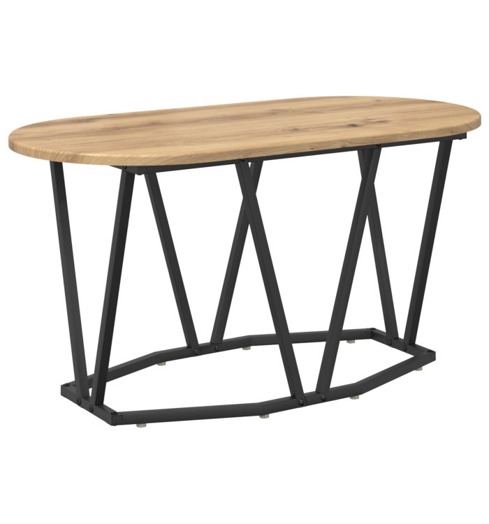 Table basse en chêne, artisanale, 80x40x40,5 cm en bois d'ingénierie et métal | Mobilier & Déco