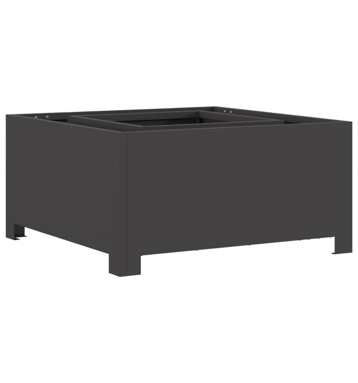 Foyer Carré Noir 60x60x30 cm Acier | Mobilier & Déco
