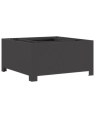 Foyer Carré Noir 60x60x30 cm Acier | Mobilier & Déco