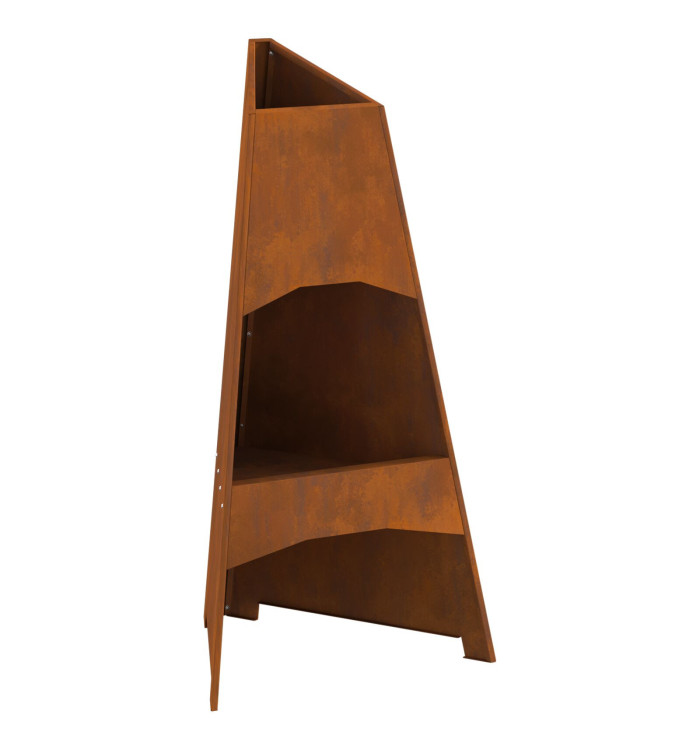 Foyer Pyramid 50x45x95 cm en Acier Résistant aux Intempéries | Mobilier & Déco