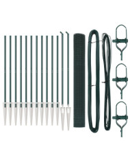 Set de Poteaux de Clôture 2 poteaux Vert Métal et PVC 25 x 1 m | Mobilier & Déco