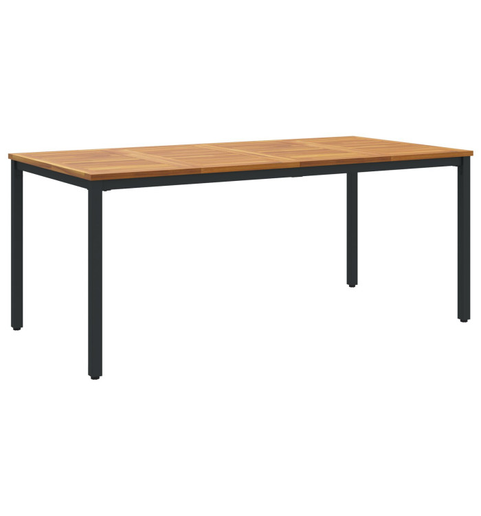 Table de jardin 180x90x75 cm en bois d'acacia solide et métal | Mobilier & Déco
