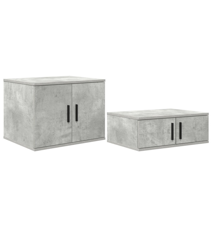 Armoire de rangement Gris béton 127x41x40 cm Bois d'ingénierie | Mobilier & Déco