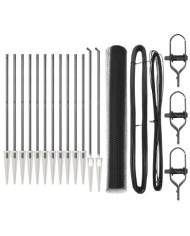 Ensemble de clôture 2 pièces Gris Métal, Plastique 25 x 1,2 m | Mobilier & Déco