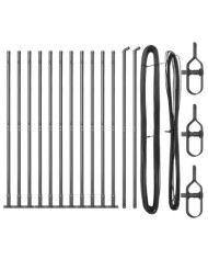 Pots de clôture avec plaques de base 13 pcs Ø32mm 68,5cm acier galvanisé | Mobilier & Déco