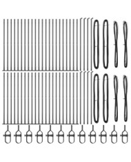 Poteaux de clôture avec plaques de base 52 pcs Ø32mm 68,5cm Acier galvanisé | Mobilier & Déco