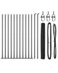 Kit de Clôture Lot de 2 Gris Acier 25 x 1,2 m Solide | Mobilier & Déco