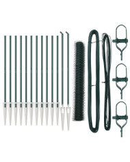 Ensemble de clôture 2 pièces Vert Acier revêtu de plastique | Mobilier & Déco