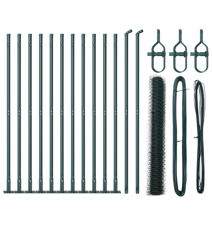 Ensemble de Clôture 2 pièces Vert Acier 25 x 1.2 m Durable | Mobilier & Déco