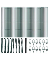 Clôture hexagonale Grise 1,5x100 m Acier, Poteaux de clôture 13 pcs Vert Ø32 mm 200 cm Acier galvanisé | Mobilier & Déco
