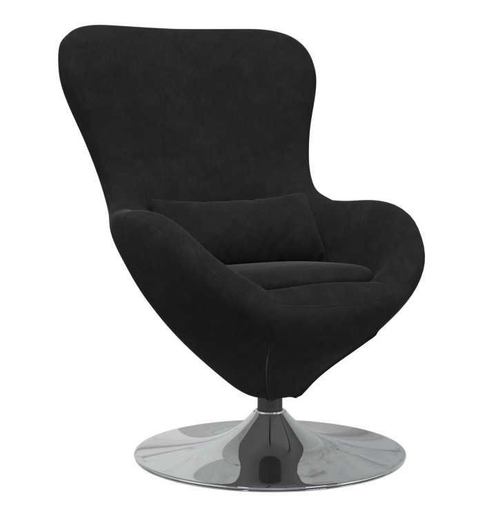 Chaise Oeuf en Velours Noir | Mobilier & Déco