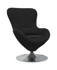 Chaise Oeuf en Velours Noir | Mobilier & Déco