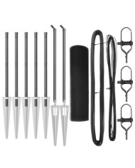 Set de poteaux de clôture Ensemble de 2 Gris Métal 10 x 0.5 m | Mobilier & Déco