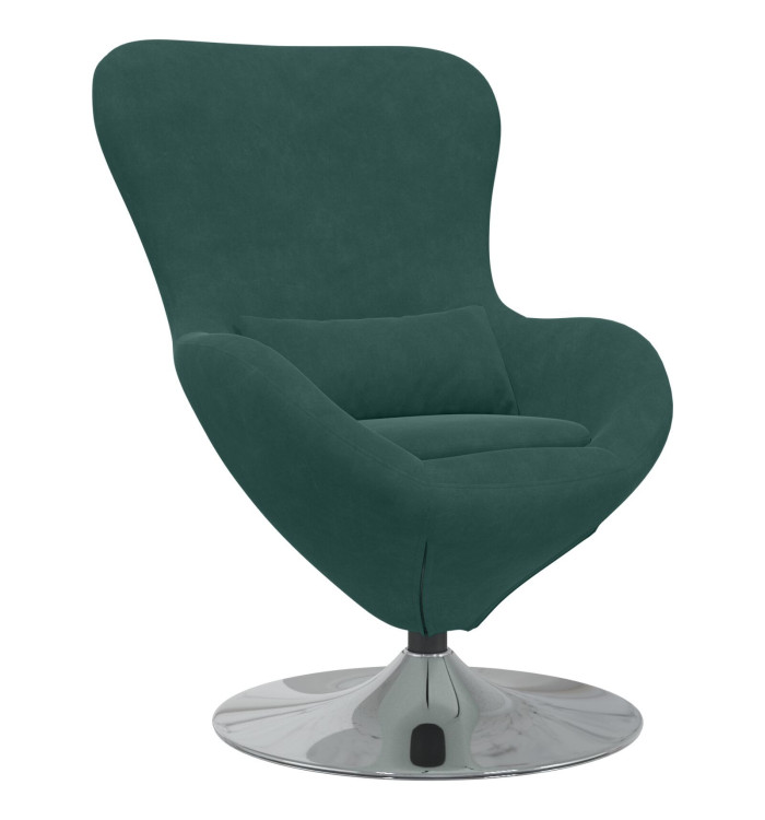 Chaise Œuf en Velours Vert Foncé | Mobilier & Déco