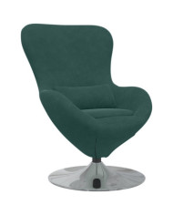 Chaise Œuf en Velours Vert Foncé | Mobilier & Déco