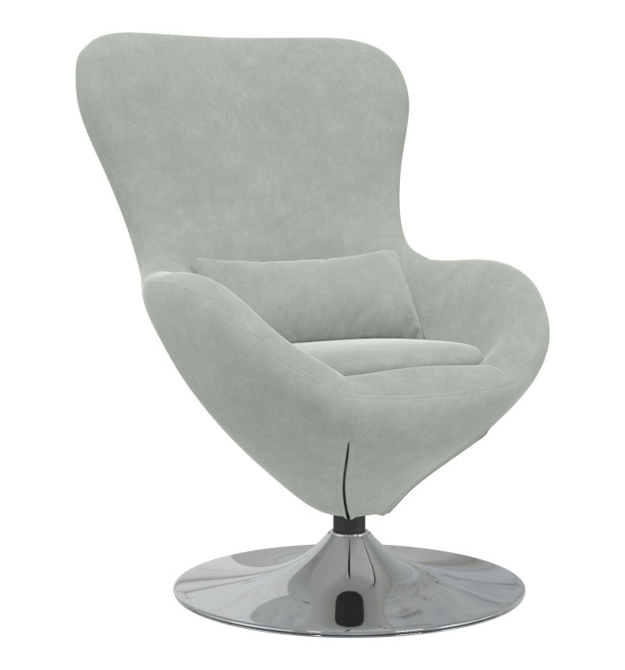Fauteuil œuf en velours gris clair | Mobilier & Déco