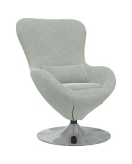 Fauteuil œuf en velours gris clair | Mobilier & Déco
