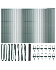 Clôture hexagonale grise 1,2x100 m en acier, Poteaux de clôture 13 pcs verts Ø32 mm 170 cm en acier galvanisé | Mobilier & Déc