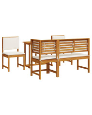 Ensemble de salle à manger de jardin 5 pièces en bois massif d'acacia | Mobilier & Déco