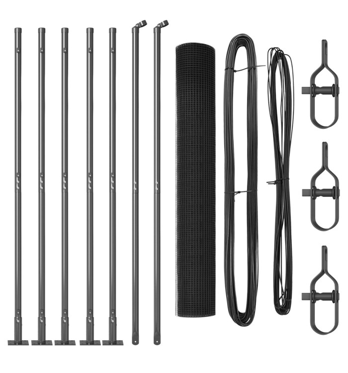 Kit de Poteaux de Clôture Gris Ensemble de 2 Gris Métal, PVC | Mobilier & Déco