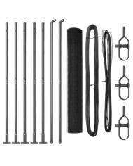 Kit de Poteaux de Clôture Gris Ensemble de 2 Gris Métal, PVC | Mobilier & Déco