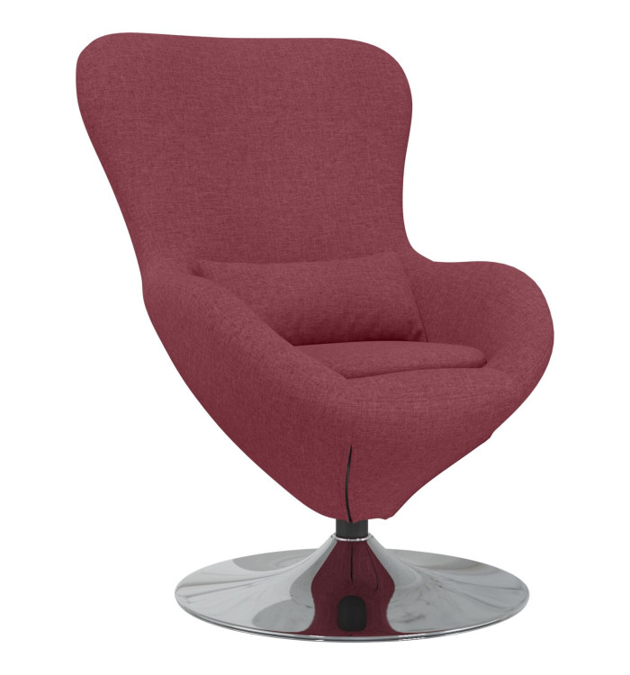 Chaise œuf Rouge Vin Tissu | Mobilier & Déco