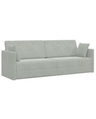 Canapé-lit au sol 2-en-1 Gris clair 213x144x60 cm Velours | Mobilier & Déco