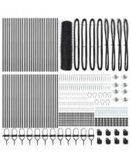 Clôture hexagonale Grise 0.4x100 m Acier, Poteaux de clôture avec spike 13 pcs Ø32 mm 60 cm Acier galvanisé | Mobilier & Déco