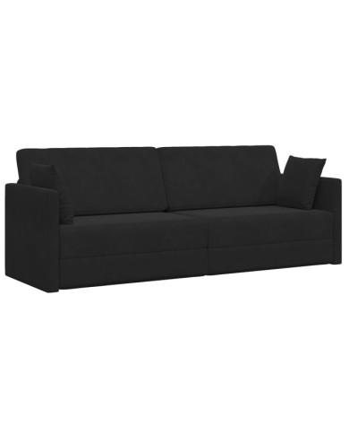 Canapé-Lit 2-en-1 Noir 213x144x60 cm Velours | Mobilier & Déco