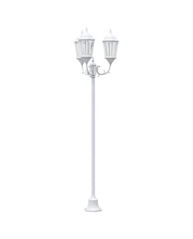 Lampadaire de jardin 3 lampes E27 Blanc 220 cm Aluminium | Mobilier & Déco