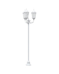 Lampadaire de jardin 3 lampes E27 Blanc 220 cm Aluminium | Mobilier & Déco