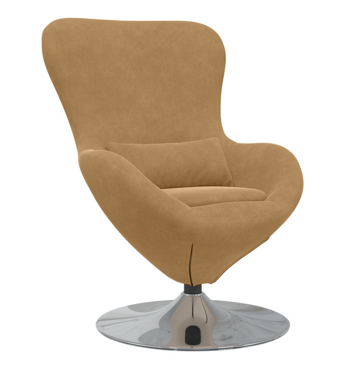 Fauteuil œuf velours marron | Mobilier & Déco